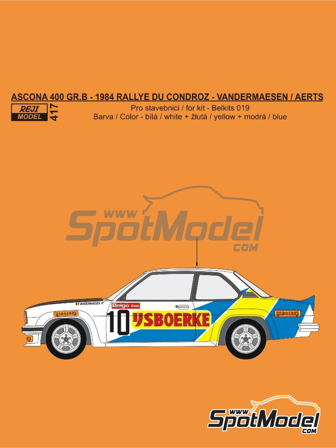 BELKITS Opel Ascona 400 +REJIモデル デカール他 【公式通販】 BELKITS Opel Ascona 400 +REJIモデル デカール他 【公式通販】